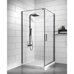 Cabine de douche Alava 100 x 100 x 190 cm - Gris - Cabine de douche avec porte tournante - Cabine avec verre de sécurité - Badplaats