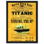 Titanic Advertising Poster White Star Line Ocean Liner A4 Artwork Framed Wall Art Print