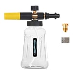 Upgraded Snow Foam Lance Foam Cannon for Karcher K Series K2 K3 K4 K5 K6 K7 Pressure Washer, 1L Soap Dispenser with Adjustable Spray Nozzle and New Generation Connector (Black & Yellow)