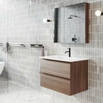 Stano. - Meuble salle de bain design simple vasque messina largeur 80 cm noyer