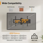 TV Wall Mount for 32-75 Inch TVs, 822mm Long Arm, Swivels 180°, Max VESA 600x400