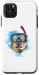 Coque pour iPhone 11 Pro Max Wild animal Rodents Scuba diving mask and with tube Capybara