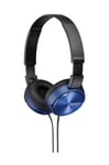 Sony MDR-ZX310AP On-Ear Overhead Wired Headphones with Microphone, Swivel Fold, 3.5mm Headphone Jack - Metallic Blue