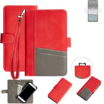 Waleltcase for Nokia C21 red + gray protective cover case bookstyle Hülle