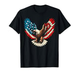 Bald Eagle & Patriotic American Flag 4th Of July T-Shirt