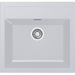 Kitchen Sink Made of Tectonite with A Single Bowl Sirius SID 610 - White Polar
