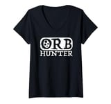 Womens Ghost Hunter | Paranormal Investigator Spirit Hunt UAPs Orbs V-Neck T-Shirt