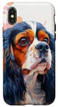Coque pour iPhone X/XS Graphique aquarelle Cavalier King Charles Spaniel