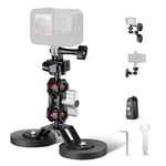 Neewer Magnetic Action Camera Mount with Dual 14" Ball Head Articulating Magic Arm, Dual Magnetic Strong Suction Camera Car Mount Compatible with GoPro Hero 12 Insta360 DJI, Max Load 4.4lb, FL-GP15