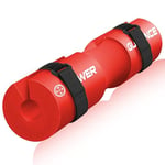 POWER GUIDANCE Barbell Pad Manchon à Squat en Mousse Support de Nuque & Epaule Protection pour Squats Lunges, Hip thrusts, Haltérophilie (Rouge)