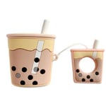 AirPods 1/2 Skal Boba Milk Tea Silikon - Beige