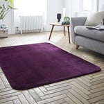 Gaveno Cavailia Tapis de Chambre à Coucher Ultra Doux et Moelleux Toucher Velours antidérapant Brillant pour Un séjour et Une Chambre à Coucher Confortable Motif Aubergine 120 x 170 cm