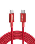 cable USB C vers USB C,100 W Type-C 2.0 en nylon,3 m,pour iPhone 15/15 pro,MacBook,iPad,Samsung Galaxy S23 et autres(rouge)