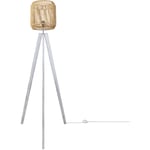 Paco Home - Lampadaire Moderne Salon Chambre Aspect Rotin Boho Corbeille E27 Beige (Ø28 cm), Lampadaire Blanc