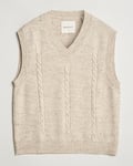 GANT Cable Knitted V-Neck Vest Seed Melange