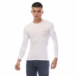 Emporio Armani Mens Long Sleeve T-Shirt in White material_cotton - Size Medium