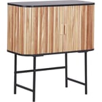 Beliani - Commode à 2 Portes Coulissantes en Bois de Paulownia et mdf Ton Clair et Noir Carney