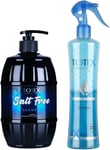 Totex Salt Free Hair Shampoo 750 ml & Blue Leave In Spray Conditioner 400ml Set