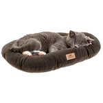 Ferplast Panier Chien Relax, Coussin pour Chiens de Petite Taille, Panier Chats, Tapis Chien Voitures, Lavable, en Tissu Micropolaire avec Rembourrage Doux, 43 x 30 cm. Gris