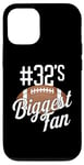 Coque pour iPhone 15 Pro Numéro 32's Biggest Fan Football Mom Funny Woman Touchdown