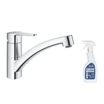 Robinet de cuisine bec bas GROHE Start Eco Quickfix + nettoyant GrohClean