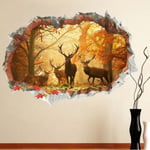 3d Sticker Winter Forest Elk Window Removable Living Room Be