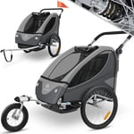 Kesser - Remorque pour enfants Remorque vélo 360° pivotante avec suspension 2en1 fonction jogger Remorque vélo enfant + ceinture 5 points Jogger vélo