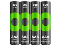 GP-batterier ReCyko Pro Uppladdningsbart AAA-batteri NiMH 800 mAh 1,2 V 4 st