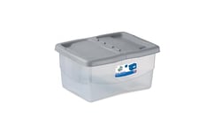 Stefanplast Case Stefanbox Junior transparent box with lid stone grey *new