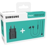 Samsung Starter Pack (Chargeur 25W TA800N & Écouteurs Type C AKG IC100B - Noir (Emballage Original) - Neuf