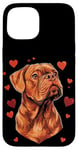 Coque pour iPhone 15 Saint-Valentin Dogue de Bordeaux Chien