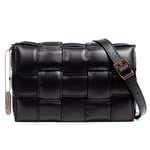 FIRENZE ARTEGIANI. Andrate Women's Crossbody Bag Genuine Leather Sauvage Finish Padded 27 x 9 x 17 cm Colour: Black, Black/White, Utility