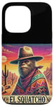 Coque pour iPhone 13 Pro El Squatcho Bigfoot Cowboy Sunset Funny Western Sasquatch