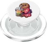 Kiwi Bird Drinking Bubble Tea Japanese Kimono PopSockets PopGrip for MagSafe