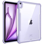 FINTIE Coque pour iPad Air 11 Pouces 2024/iPad Air 5/iPad Air 4 (2022/2020) 10.9" - Housse Arrière Transparente Etui Fin Légère avec Pare-Chocs en TPU Antichoc, Lilas