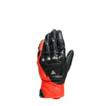 Dainese - 4-Stroke 2 Gloves, Gants De Moto Court, Gant De Moto En Cuir, Protège Jointures, Homme, Noir/Rouge Fluo, S