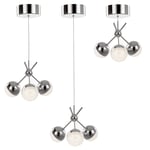 Visconte Corona Ceiling Pendant Sparkle Ball 4.8W LED 3 Light - Polished Chrome 