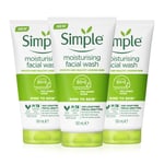 Simple Kind to Skin Moisturizing Face Wash, 150ml, 3 Pack - NA - One Size