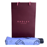 Radley Snow Globe Blue Compact Folding Handbag Umbrella In Radley Bag - New