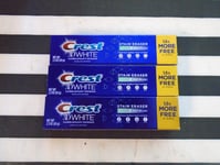 3 X Crest 3D White Anticavity STAIN ERASER Mint Splash Toothpaste 2.3oz/65g UK!