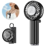 HandFan 5000mAh Mini Handheld Fan with Refrigeration, Rechargeable Portable Air Conditioner Hand Fan, Pocket Size, Foldable Personal Electric Cooling Fans for Beach, Travel, Outdoors(Black)