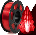 Filament 1.75mm,Rouge Transparent,1KG Bobine,Filament Pour Imprimante 3D,1.75mm Précision Dimensionnelle+/-0.02mm,PETG