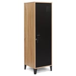 Armoire vestiaire ESTER bois porte métal noir design industriel