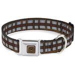 Collier pour Chien avec Boucle de Ceinture de sécurité Motif Star Wars Chewbacca Marron/Gris 33 à 45,7 cm de Large