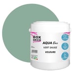 BOX DECO COULEURS Peinture meuble bois acrylique aspect velours-satin Aqua Bois - 2,5L, Vert Sauge