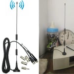 Antenne radio FM à base magnétique pour vidéo intérieure,universelle,AM,FM,5 adaptateurs,home cinéma,récepteur stéréo,tuner