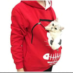 Tröja för kattälskare Hoodie Känguru Hund Husdjur Tass Pullovers Mysficka Tröja Fick Djur Öra Huvad (XXXL, Svart)