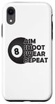 Coque pour iPhone XR Pool Aim Shoot Swear Repeat – Funny Pool Black 8 Ball