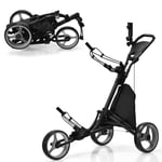 3 Wheel Golf Push Cart Lightweight Folding Pull Golf Trolley Golf Bag Holder