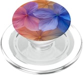 Mélange floral romantique dans des tons orange chaud et bleu froid PopSockets PopGrip pour MagSafe